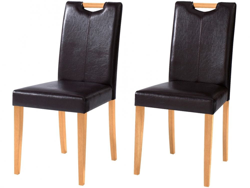 Danish Style Jedálenská stolička Curt (Súprava 2 ks), tmavohnedá/prírodné drevo